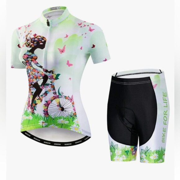 WEIMOSTAR Cycling Jersey and Padded Cycling Shorts 2 Piece Coord Set - Picture 1 of 12
